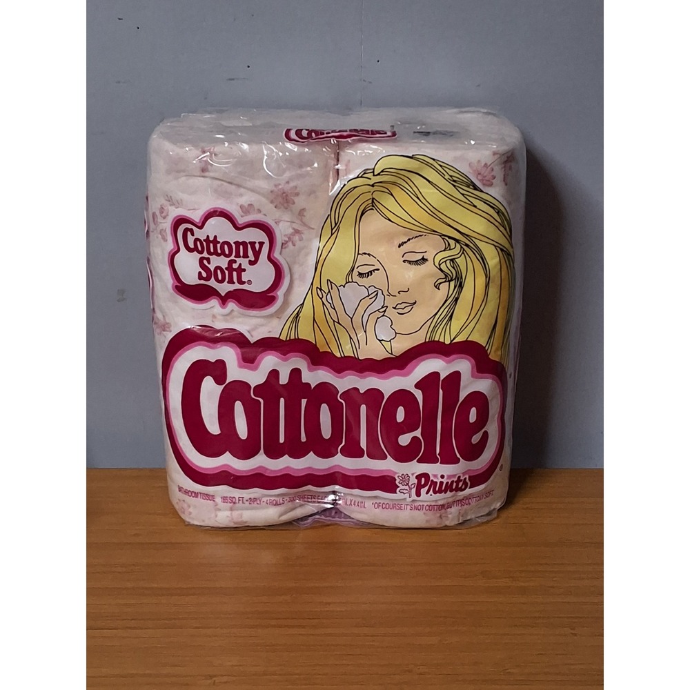 Vintage 1977 Cottonelle Rose Deco Floral Toilet Paper 4 Pack Sealed NOS